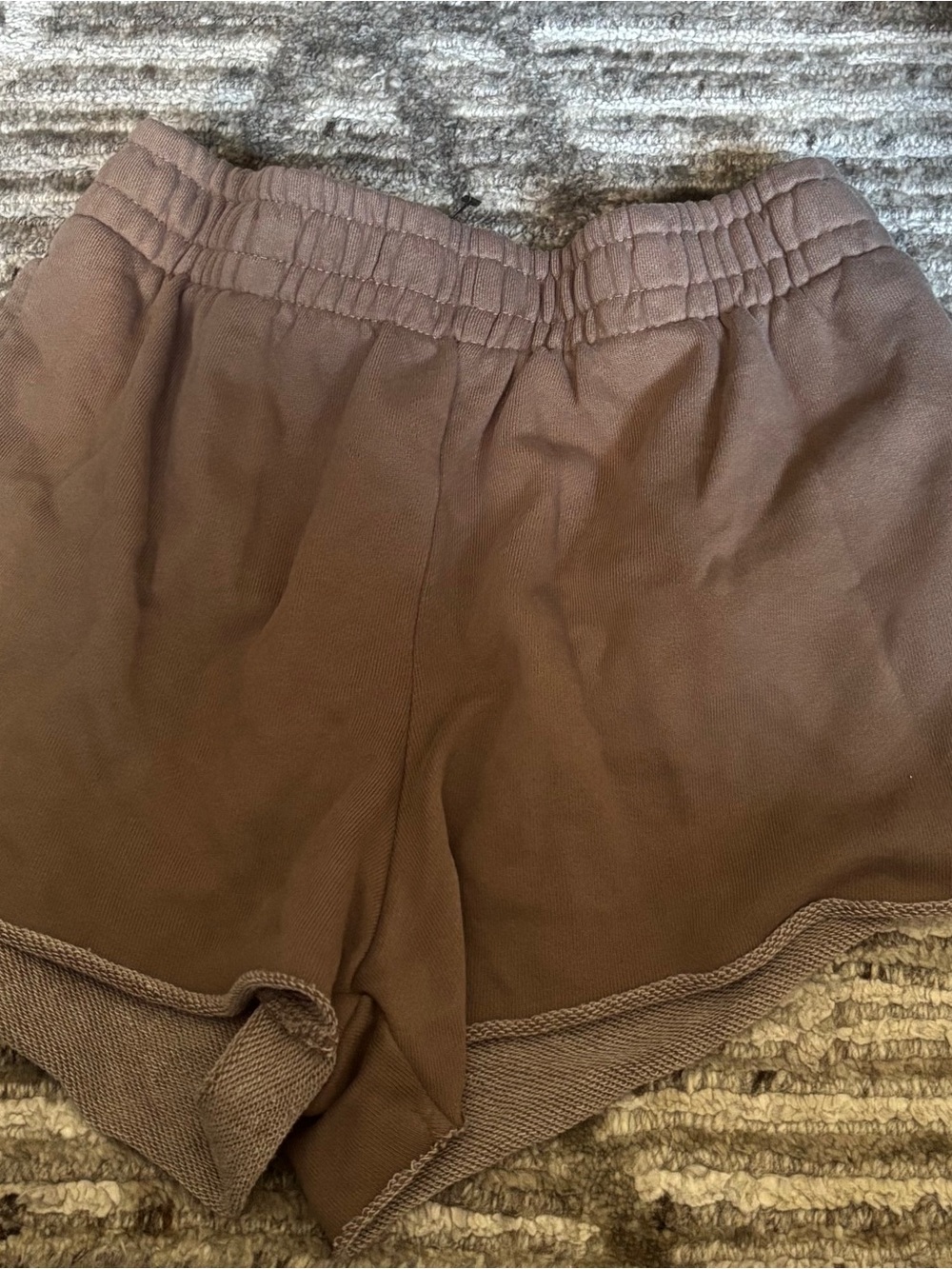 Garage Women's Brown Elastic-Waist Knit Athletic Shorts